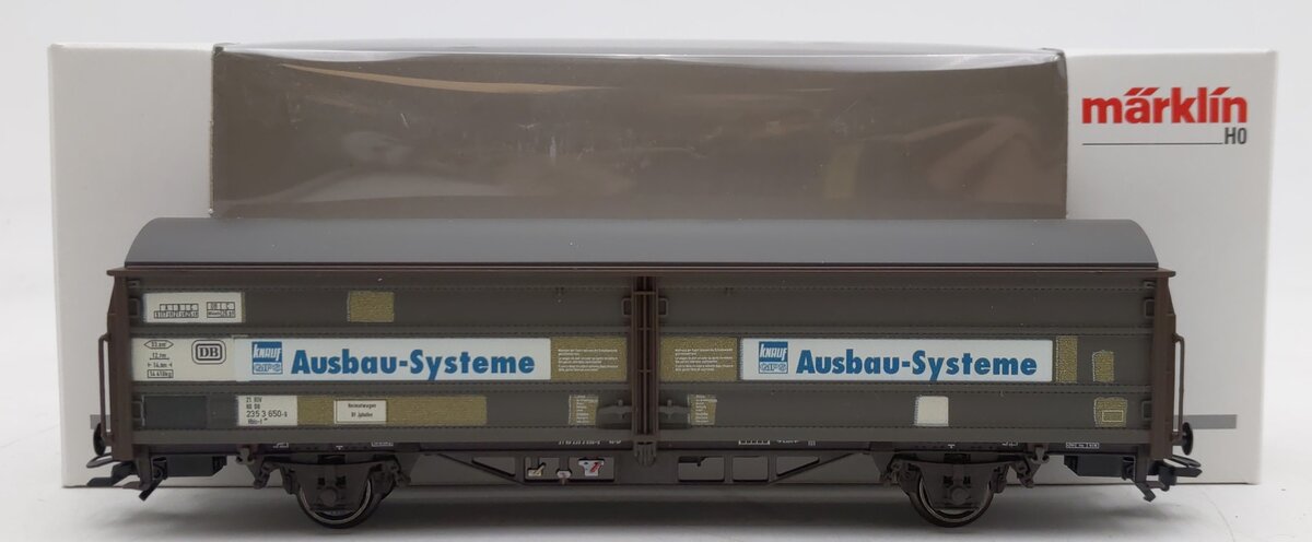 Marklin 47343 HO Scale DB Ausbau-Systeme Sliding Wall Boxcar EX/Box