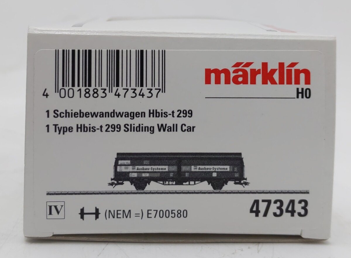 Marklin 47343 HO Scale DB Ausbau-Systeme Sliding Wall Boxcar EX/Box