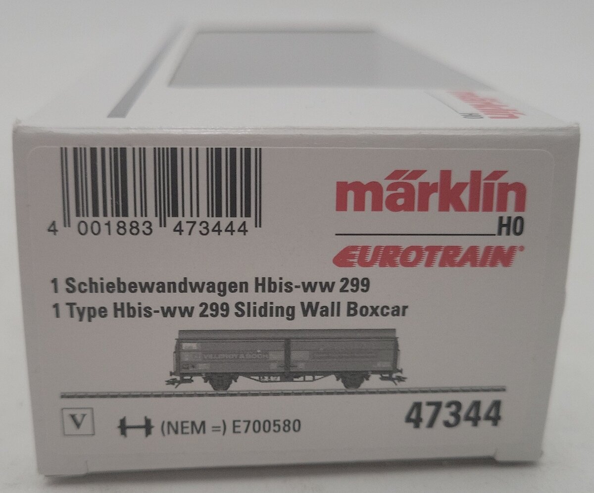 Marklin 47344 HO Scale Sliding Wall Box Car LN/Box