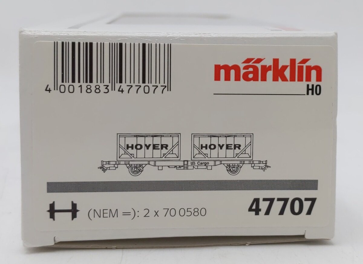 Marklin 47707 HO Hoyer DB Cargo Container Model Train Flat Tank Freight Car EX/Box