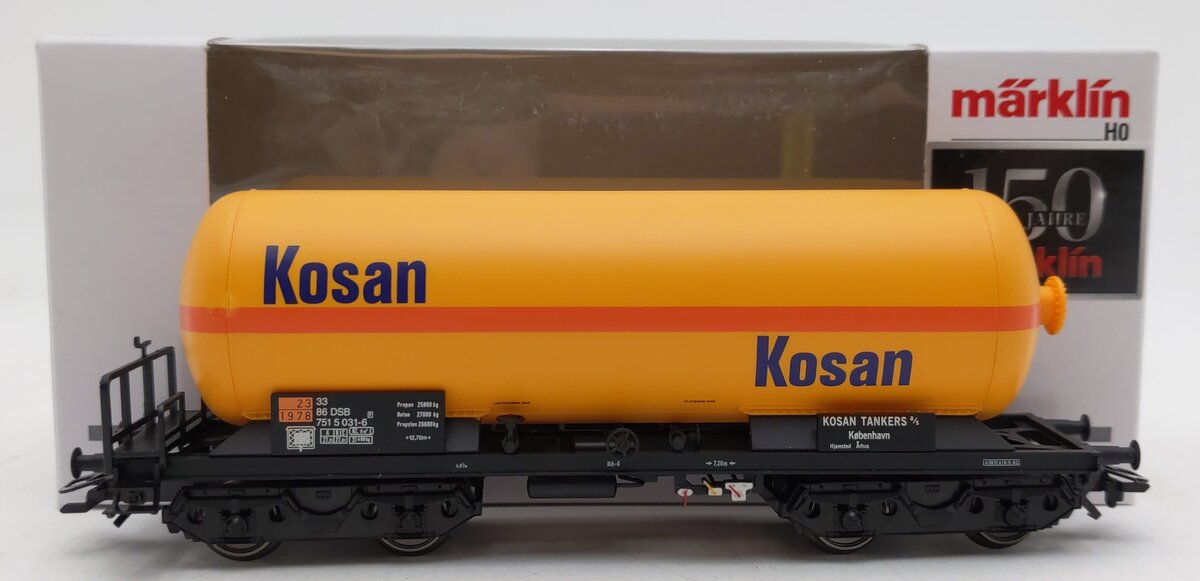 Marklin 46455 HO Scale DSB Kosen Pressure Gas Tank Car EX/Box