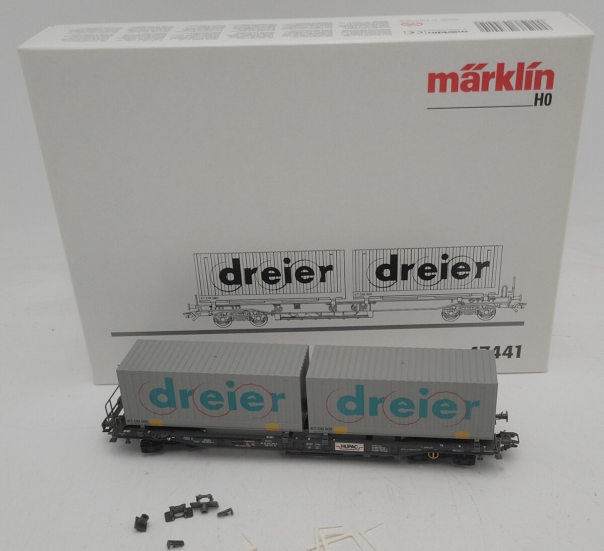 Marklin 47441 HO Scale Deep Well Flatcar w/Trailers LN/Box