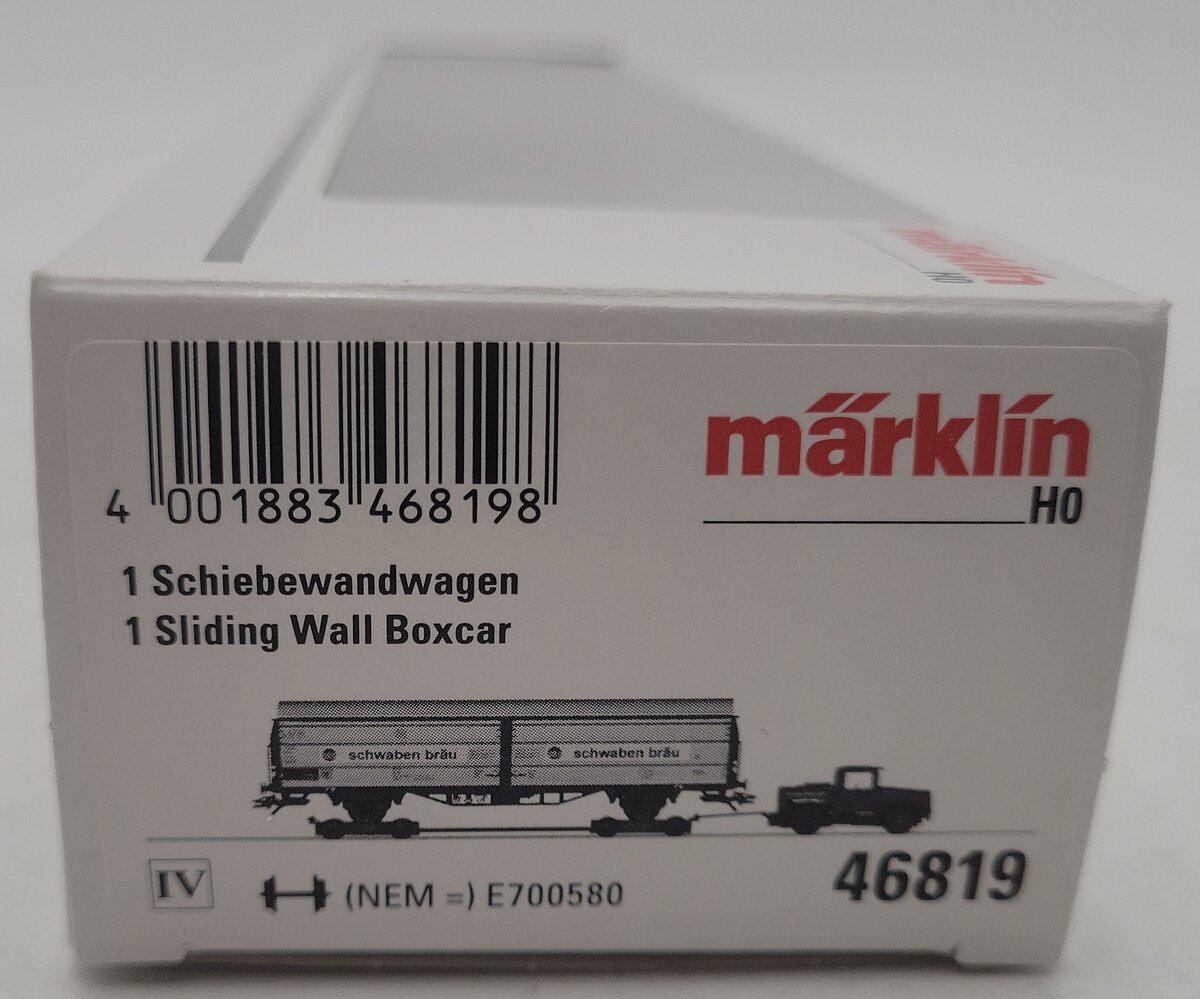 Marklin 46819 HO Sliding Wall Boxcar with a Kaelble and a Culemeyer Trailer LN/Box