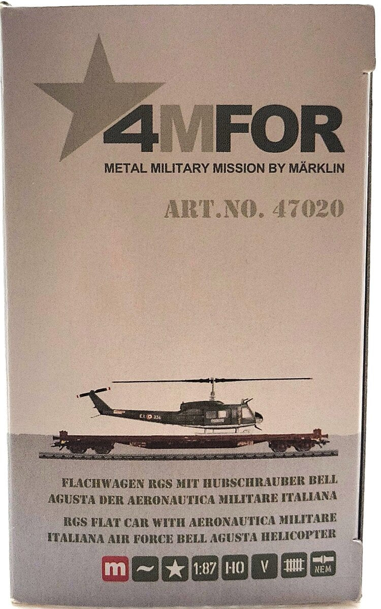 Marklin 47020 HO Scale Ferrovie Dello Stato Flatcar w/ Helicopter NIB