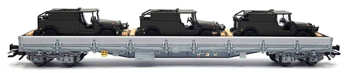 Marklin 47022 Ho Scale SBB Low Side Car w/ 3 