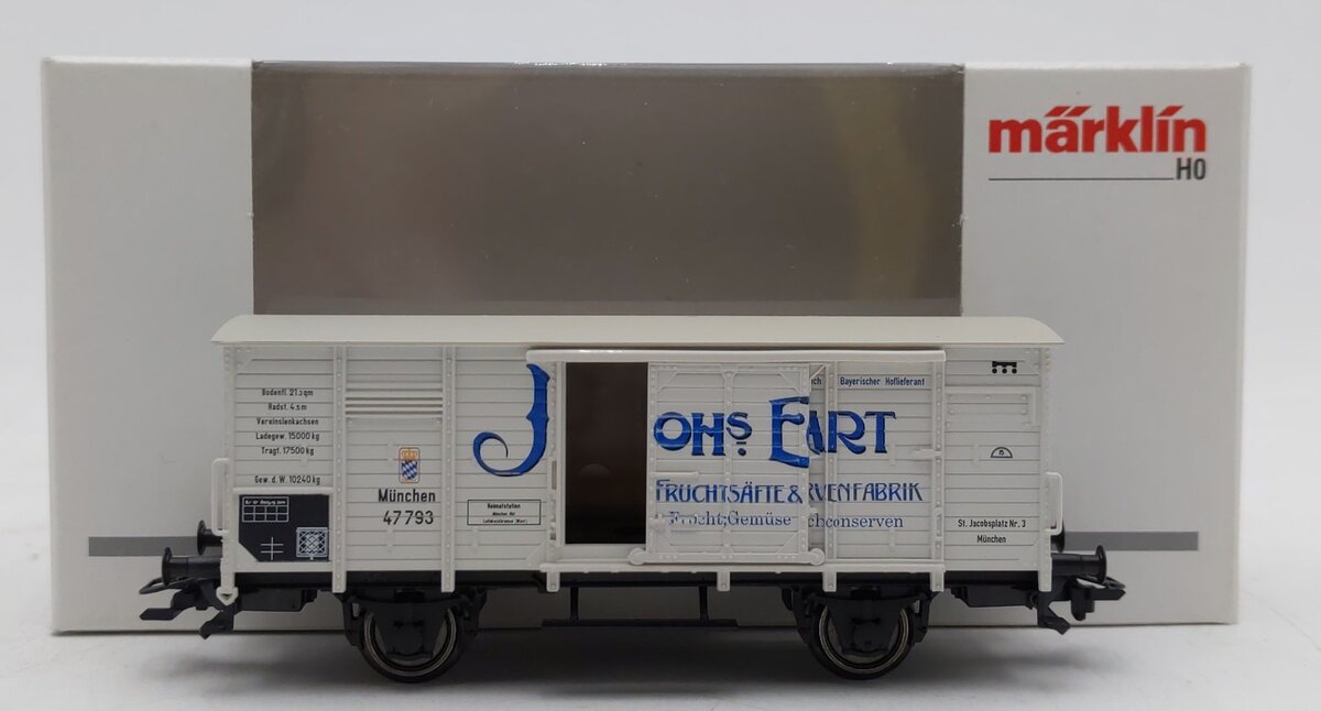 Marklin 94474 HO Scale Munchen Johs Eckart Refrigerator Car #47793 EX/Box