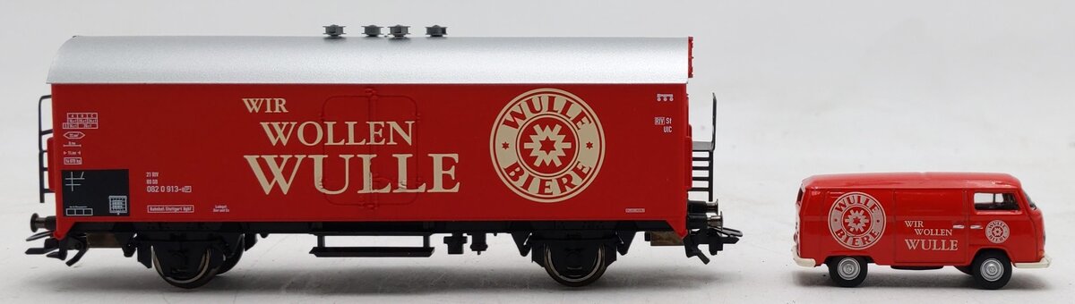 Marklin 94503 HO Scale Wollen Wulle Refrigerator Car w/VW Transporter LN/Box