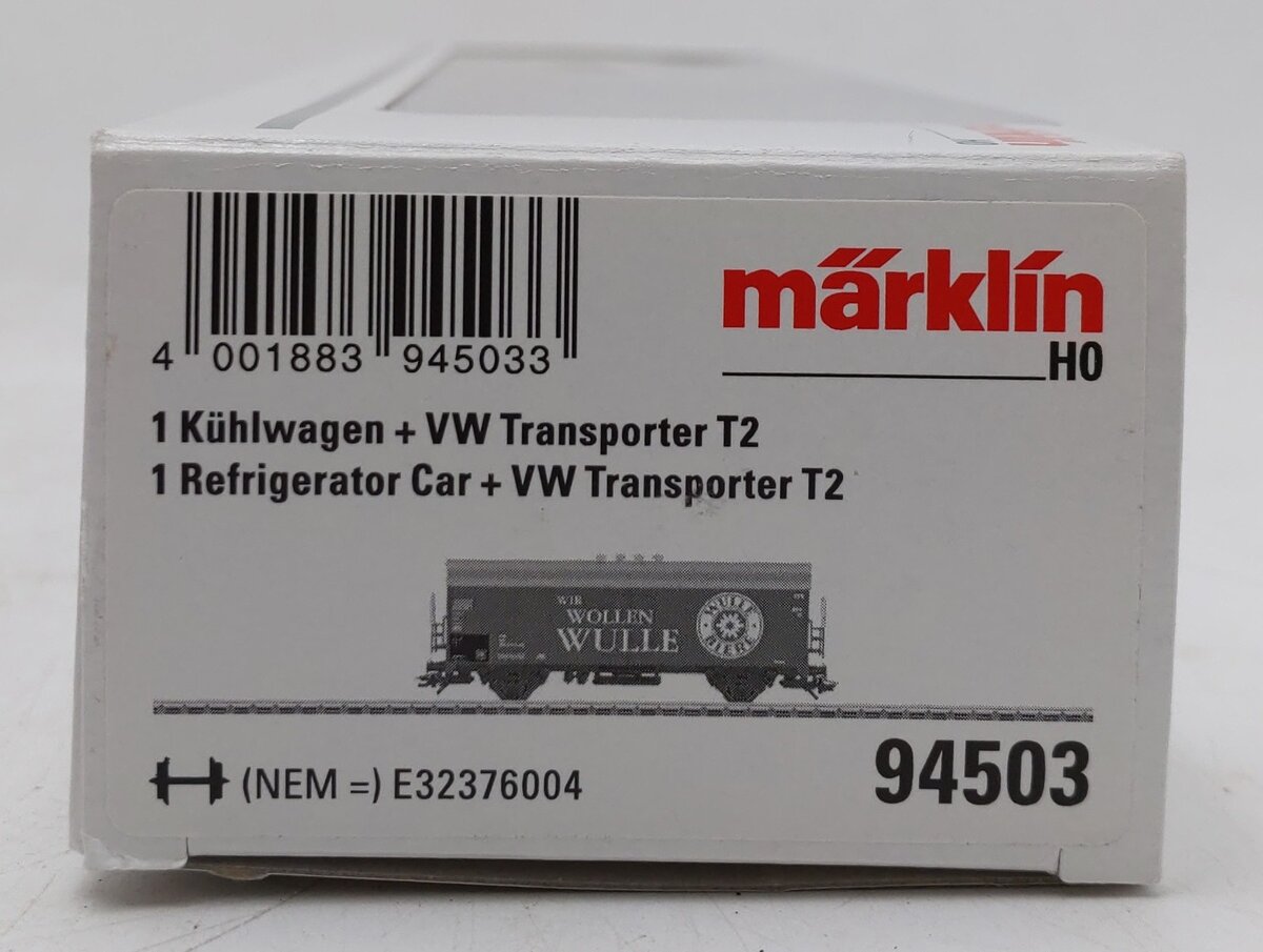 Marklin 94503 HO Scale Wollen Wulle Refrigerator Car w/VW Transporter LN/Box