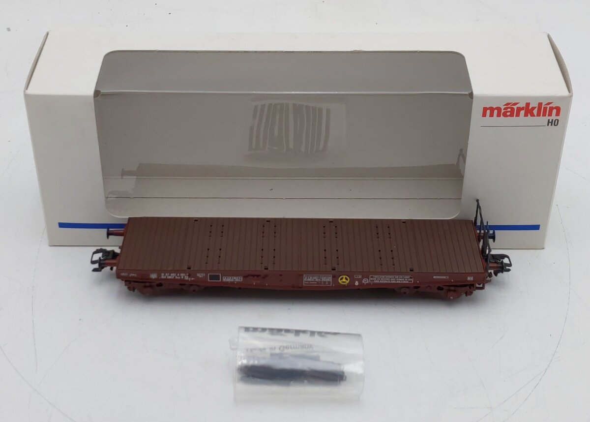 Marklin 4869 HO Scale DB Flat Car with Brakeman's Platform EX/Box