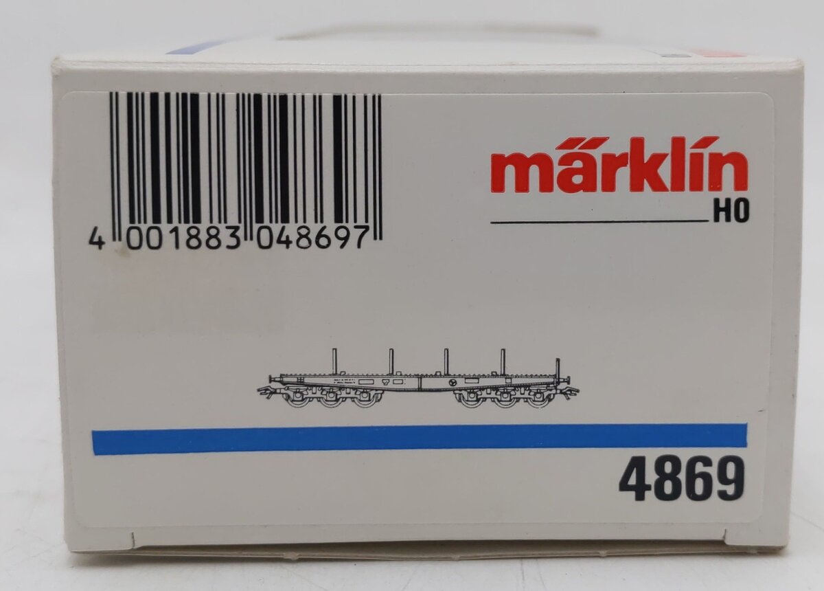 Marklin 4869 HO Scale DB Flat Car with Brakeman's Platform EX/Box