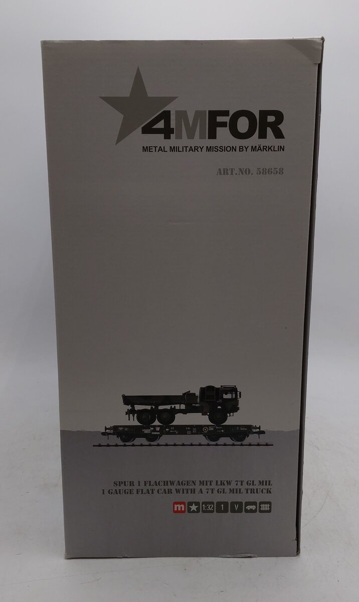 Marklin 58658 1 Gauge Military Truck Flatcar LN/Box