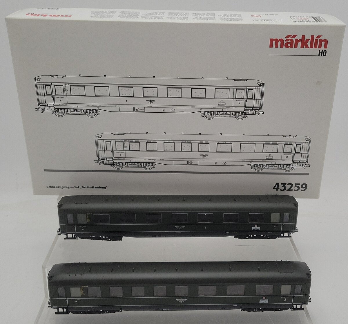 Marklin 43259 HO Scale German Imperial Railway 1st/2nd Class Coach LN/Box