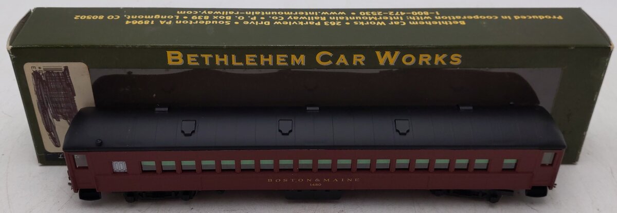 The Bethlehem Car Works BCW5211-02 HO Scale Boston & Maine Passenger Coach #1480 EX/Box