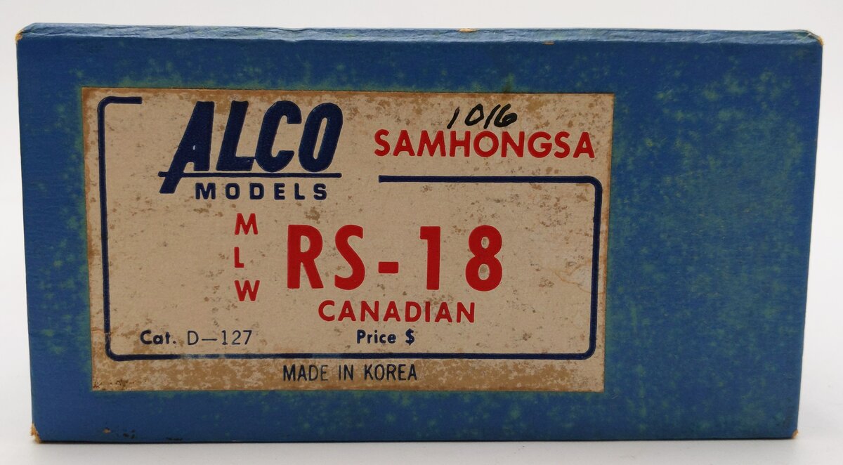 Alco Models D-127 HO Brass M.L.W. RS-18 Diesel Locomotive - unpainted VG/Box