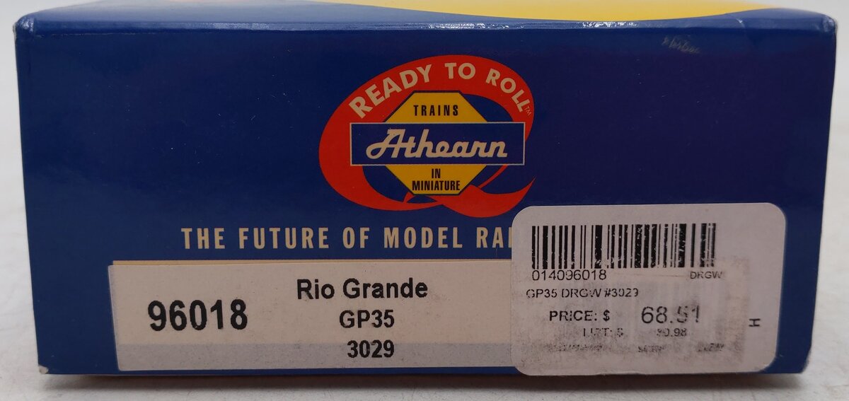 Athearn 96018 HO Denver & Rio Grande Western GP35 Locomotive #3029 w/DCC VG/Box