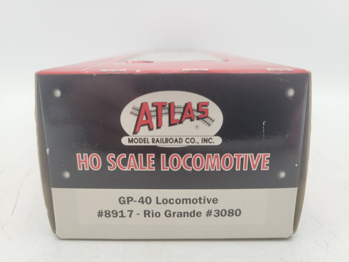 Atlas 8917 HO Scale Rio Grande EMD GP40 Diesel Locomotive #3080 EX/Box