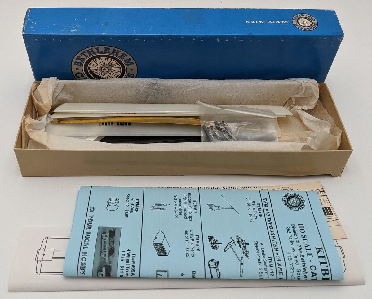 The Bethlehem Car Works 230 HO Reading Co Class Bav Express Baggage Car Kit LN/Box