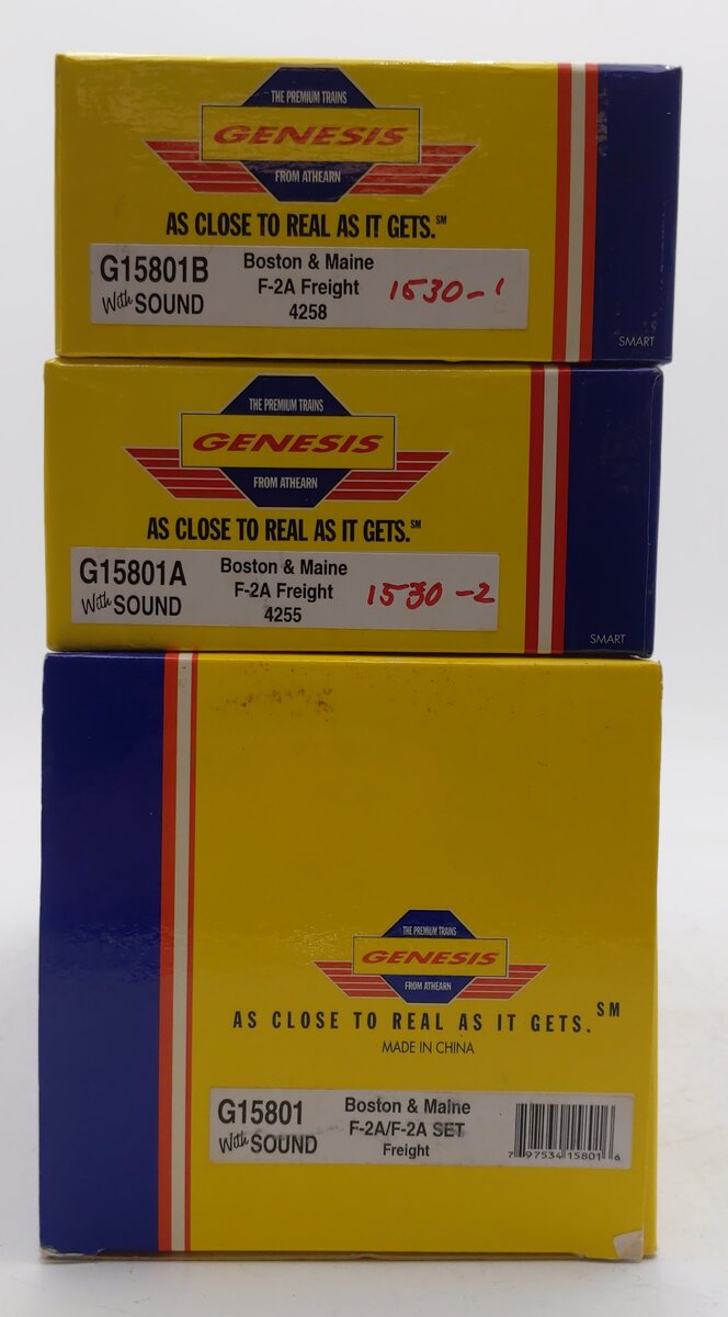 Athearn G15801 HO Boston & Maine F-2A/F-2B Diesel Locomotive Set w/DCC & Sound LN/Box