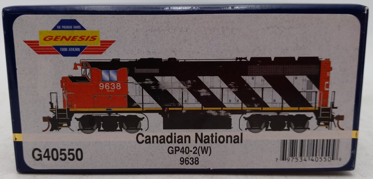Athearn 40550 HO Scale Canadian National GP40-2 Diesel Locomotive #9638 EX/Box