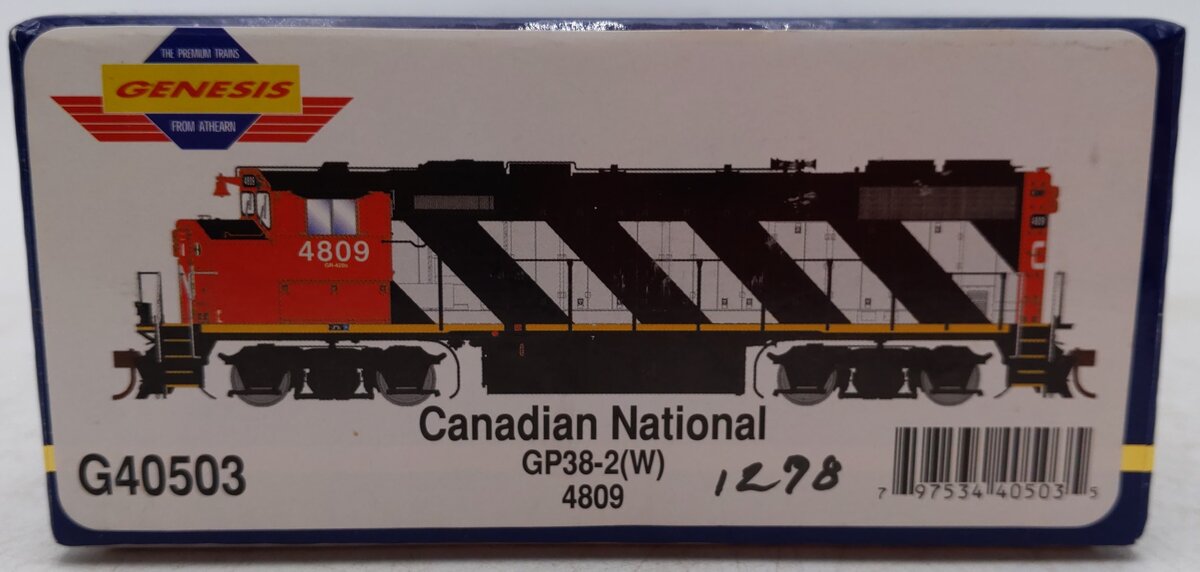 Athearn G40503 HO Scale Canadian National EMD GP38-2W Diesel Locomotive #4809 EX/Box