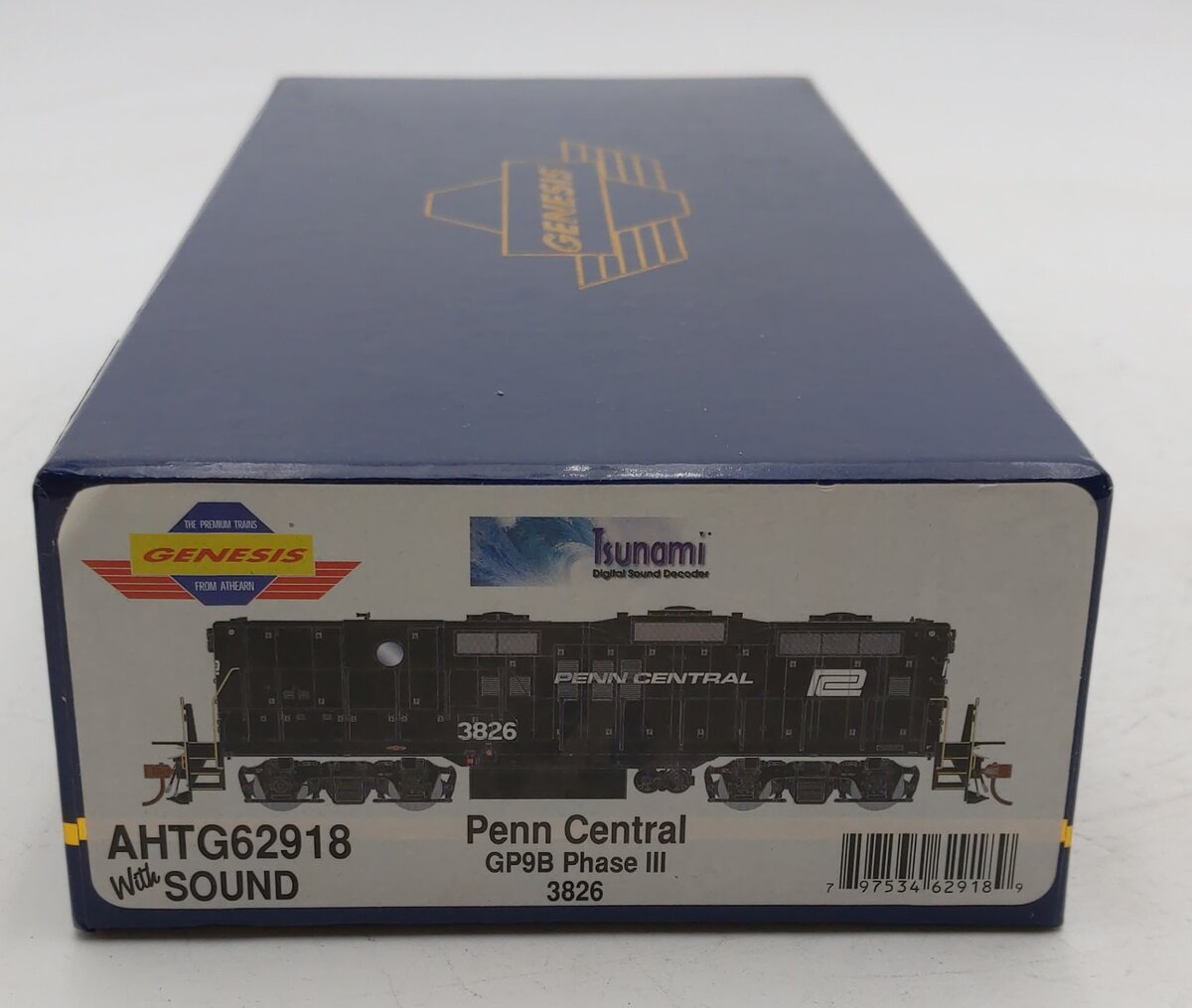 Athearn G62918 HO Penn Central GP9B Phase III with DCC & Sound #3826 EX/Box