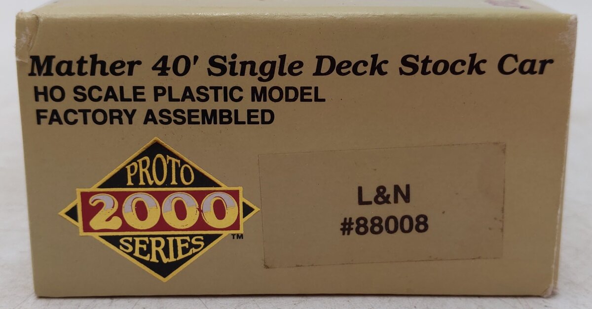 Proto 2000 88008  HO Scale L&N 40' Single Deck Stock Car EX/Box