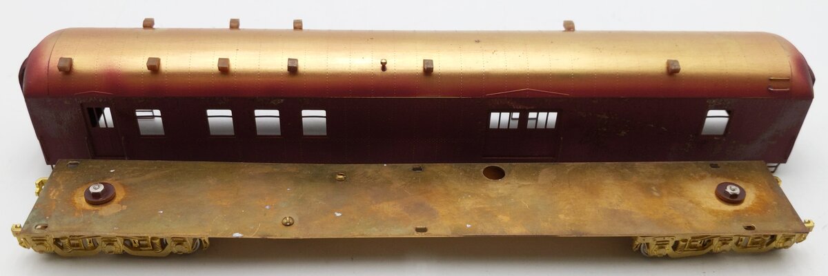 Lambert HO Scale BRASS RPO Passenger Car- Painted