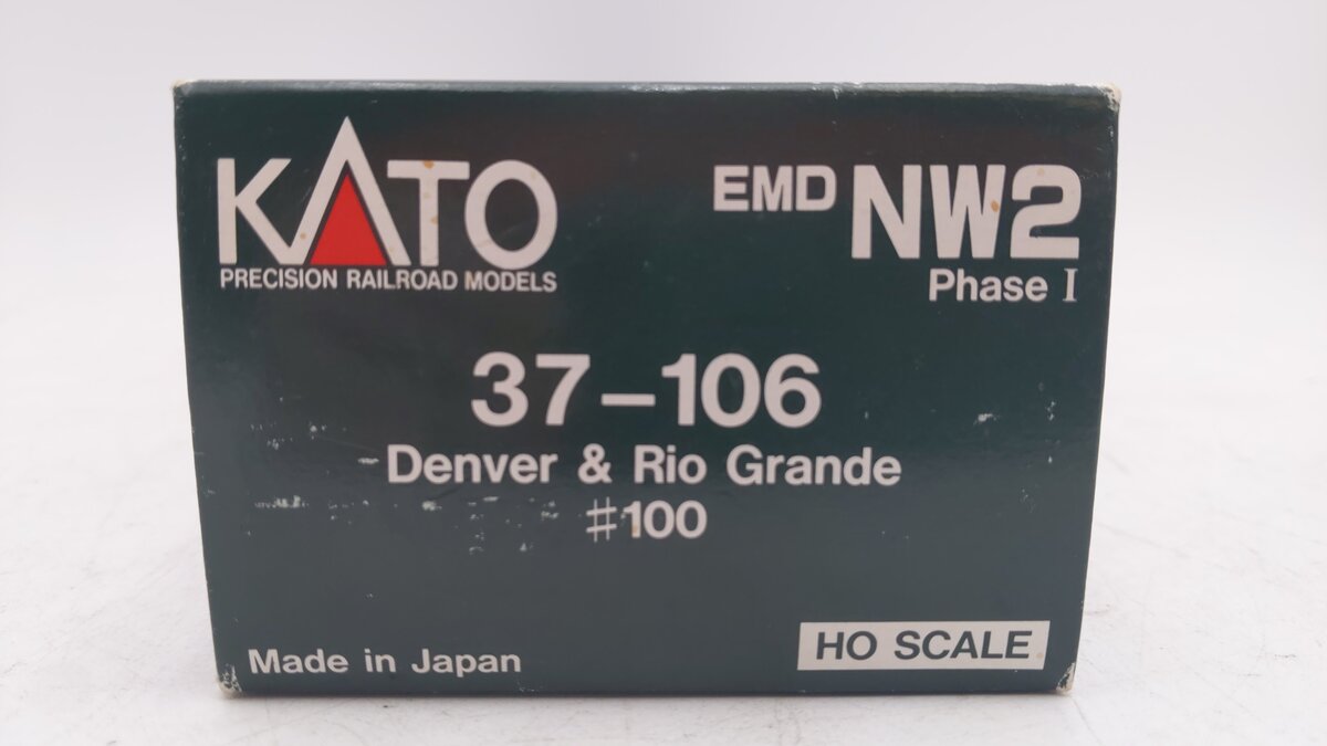 Kato 37-106 HO Scale D&RGW EMD Diesel Switcher #100 EX/Box
