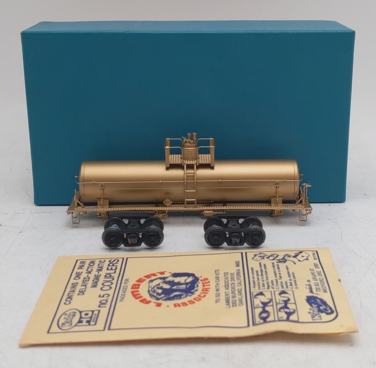 Lambert 7570 BRASS HO ICC 103-BW 8,000 Gallon Tank Car - Unpainted LN/Box