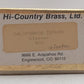 Hi-Country Brass 400 HO BRASS Plated California Zephyr Sleeper Car - Unpainted EX/Box