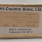 Hi-Country Brass 400 HO BRASS Plated California Zephyr Sleeper Car - Unpainted EX/Box