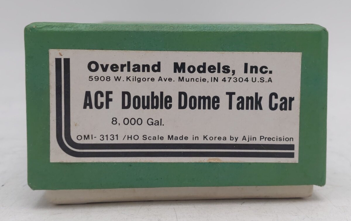 Overland 3131 HO Brass ACF 8,000 Gal. Double Dome Tank Car - Unpainted EX/Box