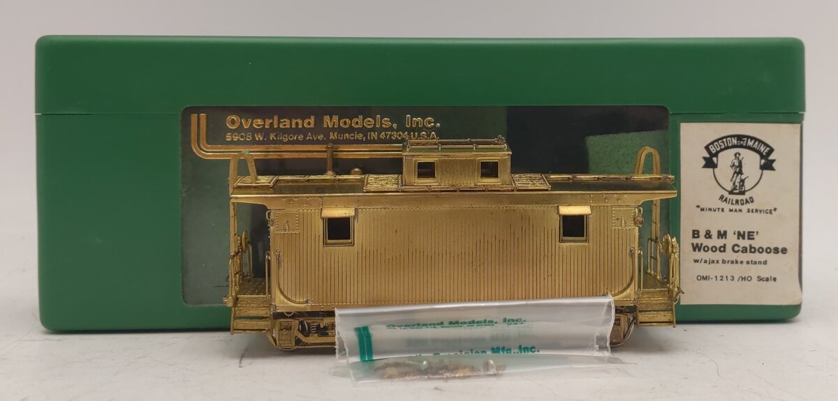 Overland 1213 HO BRASS B&M 'NE' Wood Caboose - Unpainted EX/Box
