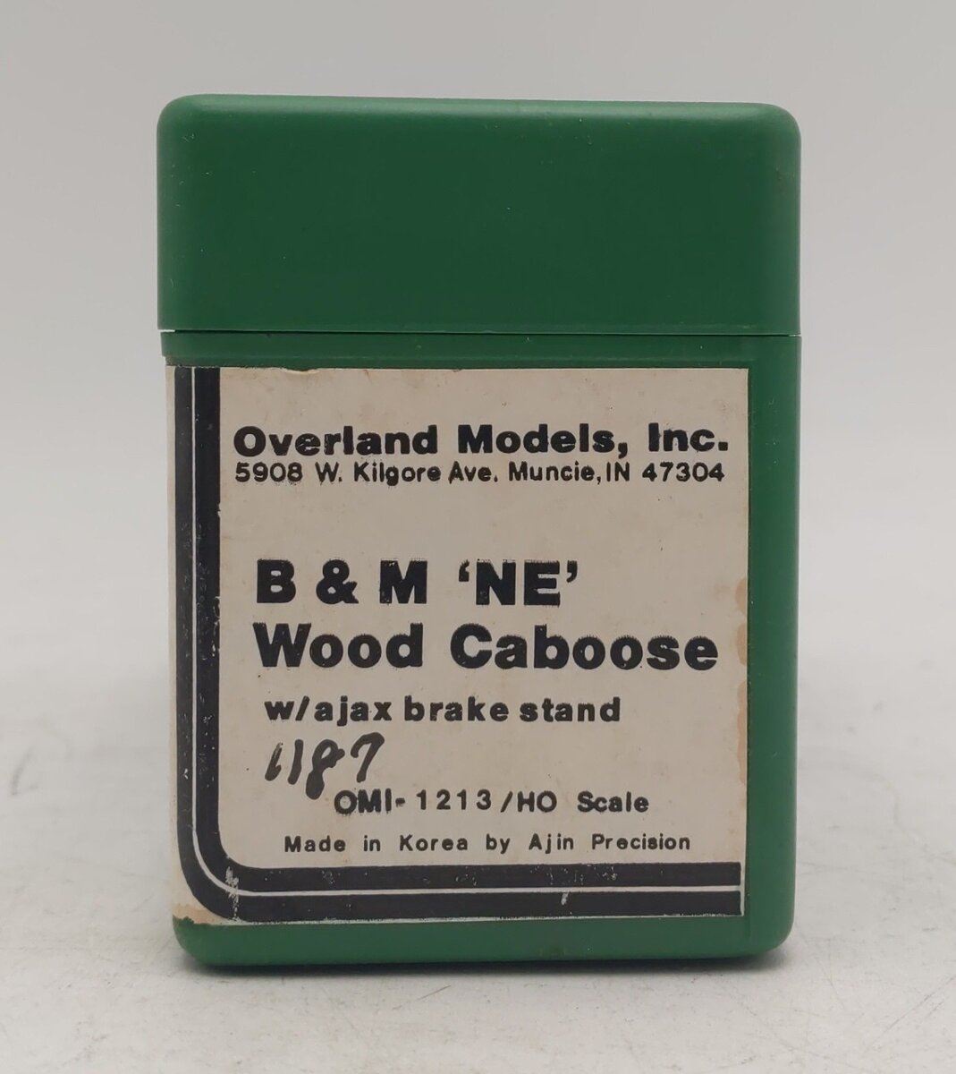 Overland 1213 HO BRASS B&M 'NE' Wood Caboose - Unpainted EX/Box