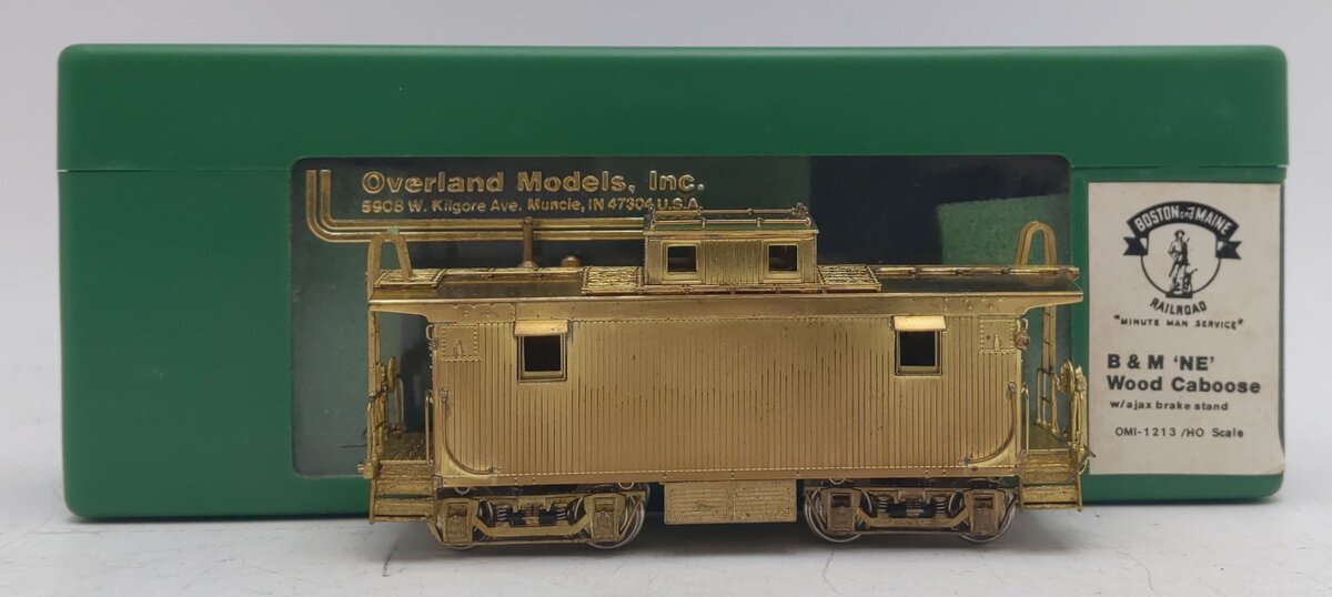 Overland 1213 HO BRASS B&M 'NE' Wood Caboose - Unpainted EX/Box