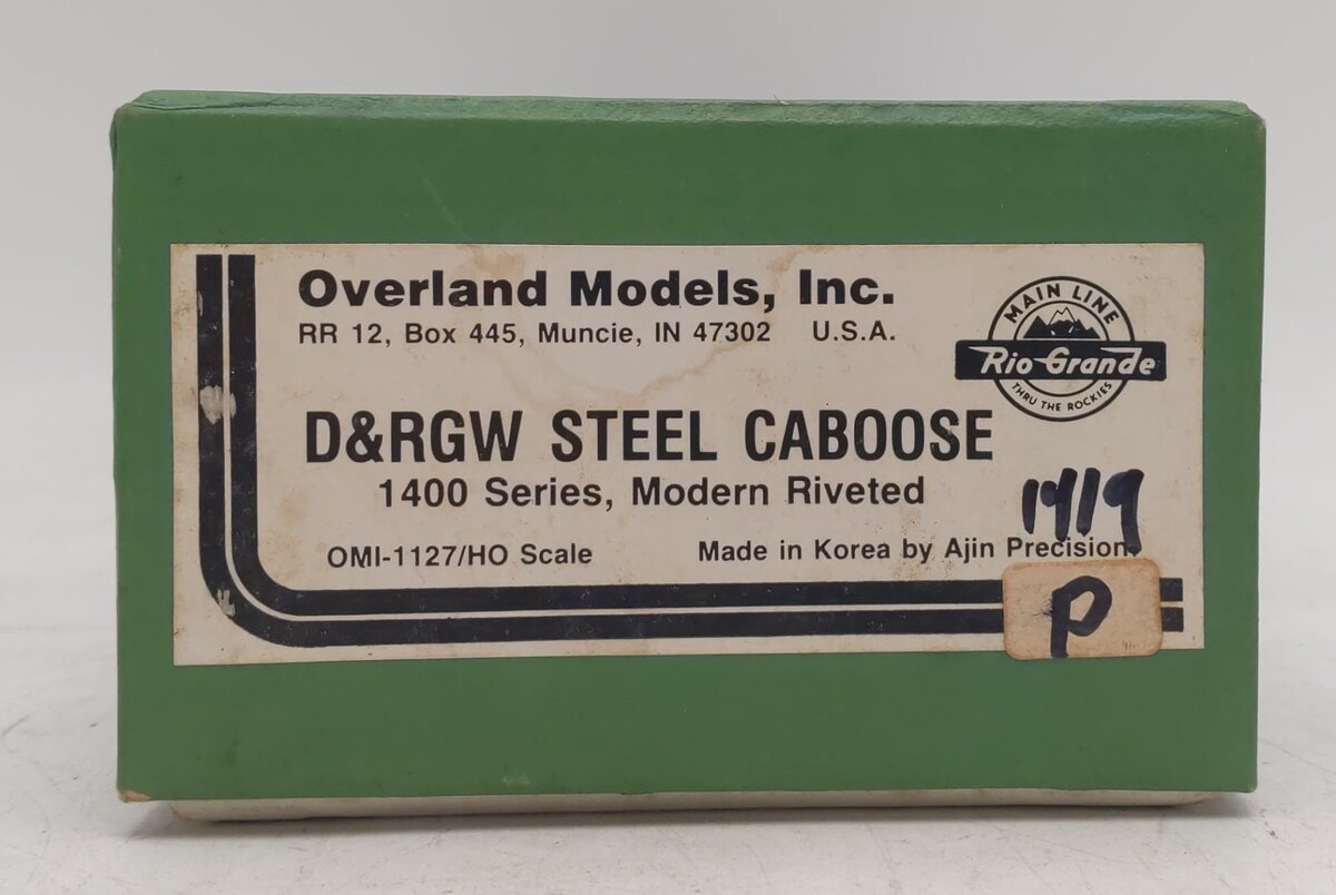 Overland OMI-1127 HO BRASS D&RGW Steel Caboose #01459 - Painted/Box