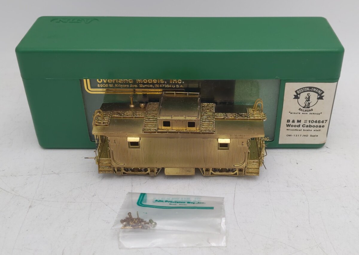 Overland 1217 HO Brass Boston & Maine Wood Caboose - Unpainted EX/Box