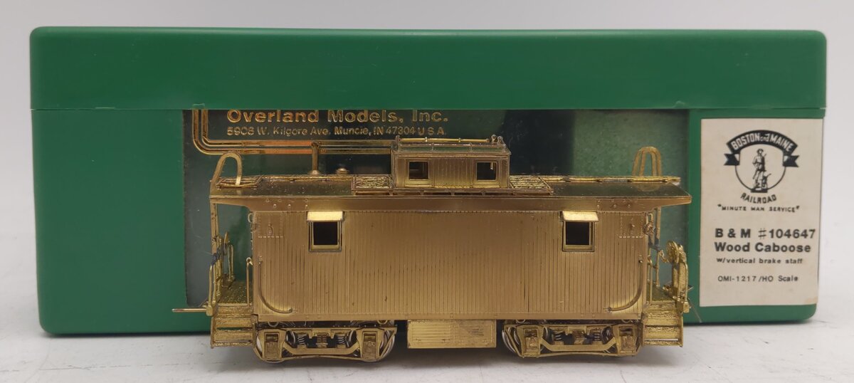 Overland 1217 HO Brass Boston & Maine Wood Caboose - Unpainted EX/Box
