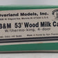 Overland 3063 HO Scale BRASS B&M 53' Wood Milk Car w/ 4 Door - Unpainted EX/Box