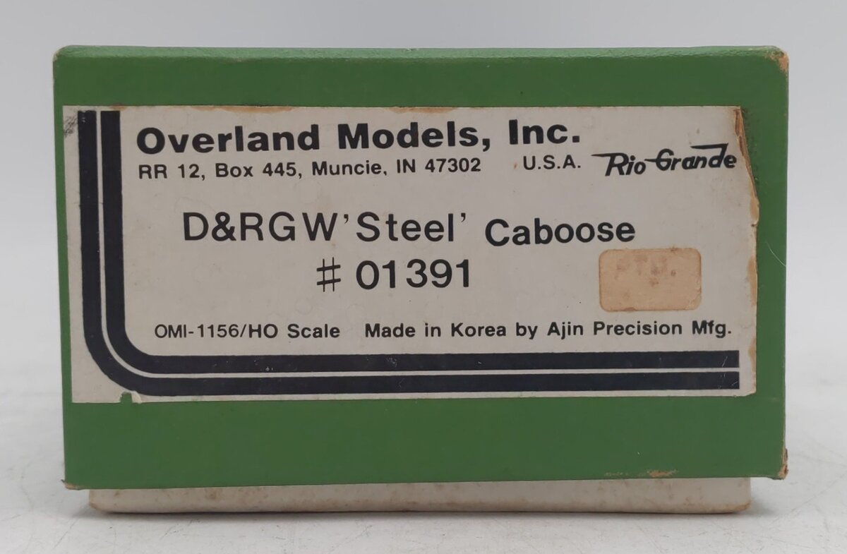 Overland 1156 HO Scale BRASS D&RGW 'Steel' Caboose #01351 - Painted/Box