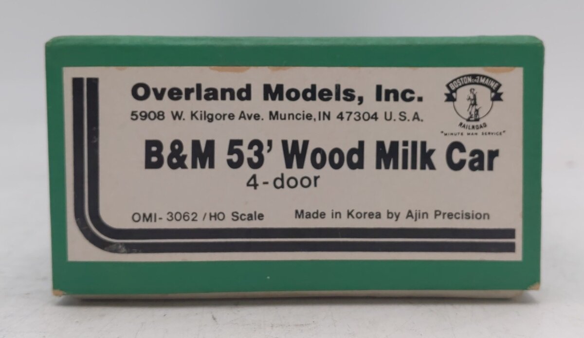 Overland 3062 HO BRASS B&M 53' 4-Door Wood Milk Car - Painted/Box