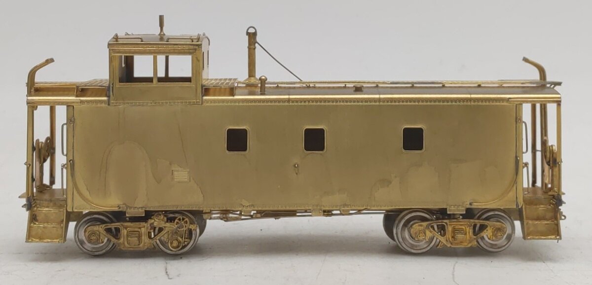 Overland 1184 HO Scale BRASS D&RGW Steel Caboose - Unpainted EX/Box