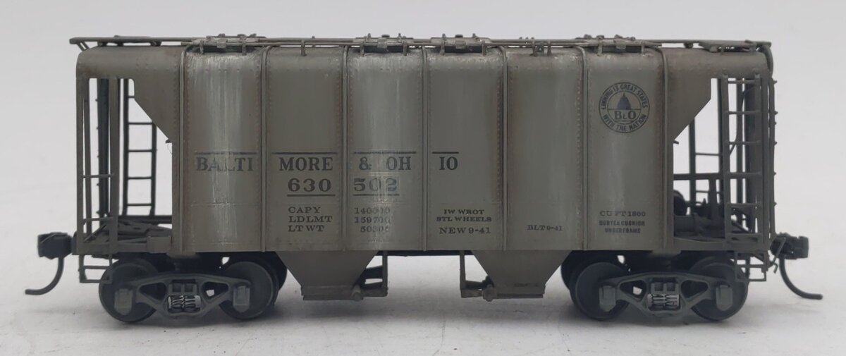 Overland 1390 HO Scale BRASS B&O 'N-34' Covered Hopper #630502 - Painted/Box