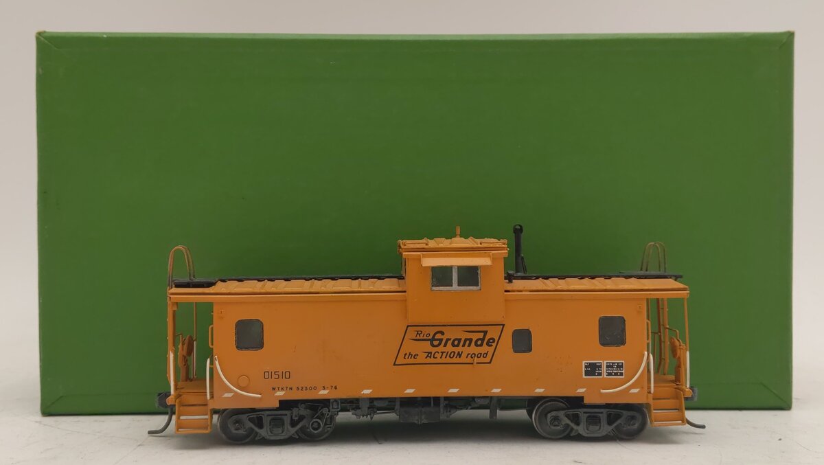 Overland OMI-1154 HO BRASS D&RGW Wide Vision Caboose #01510 - Painted EX/Box