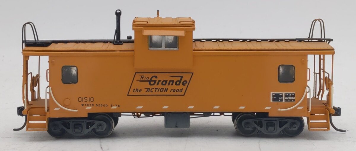 Overland OMI-1154 HO BRASS D&RGW Wide Vision Caboose #01510 - Painted EX/Box