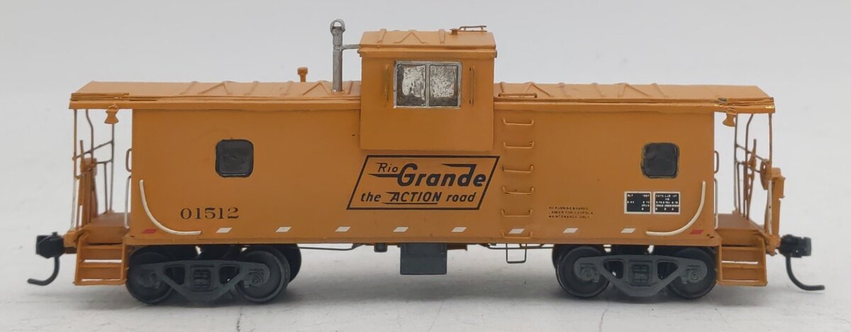 Overland HO BRASS DRGW Wide Vision Ce-6/Ce-8 Caboose #01512 - Painted/Box