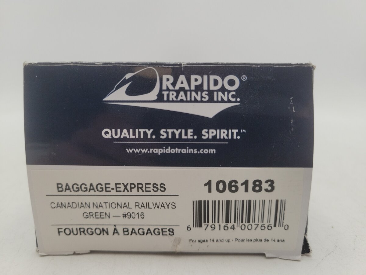 Rapido Trains 106183 HO Canadian National Baggage Express Car #9016 EX/Box