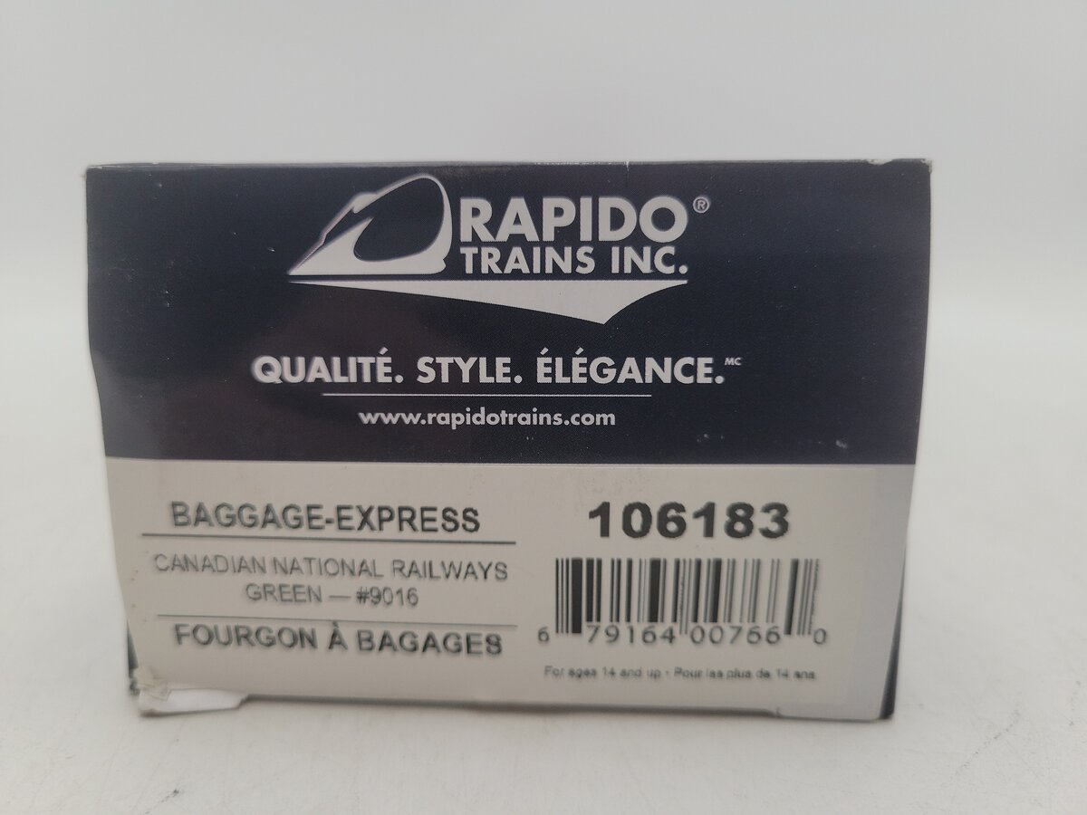 Rapido Trains 106183 HO Canadian National Baggage Express Car #9016 EX/Box