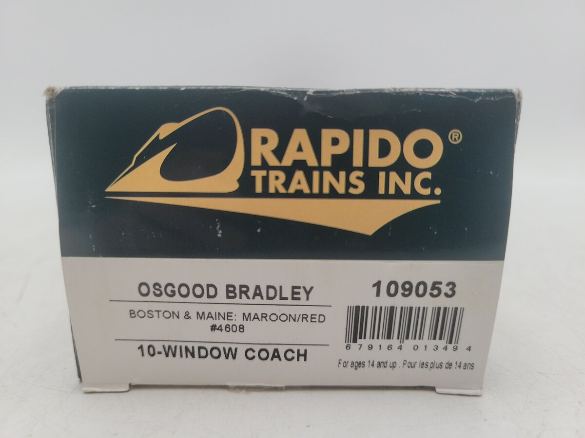 Rapido Trains 109053 HO Boston & Maine PS Osgood-Bradley 10-Window Coach #4608 EX/Box
