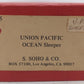 S. Soho & Co. 0485 HO BRASS Union Pacific "Ocean Sunset" Pullman Sleeper - Ptd/Box